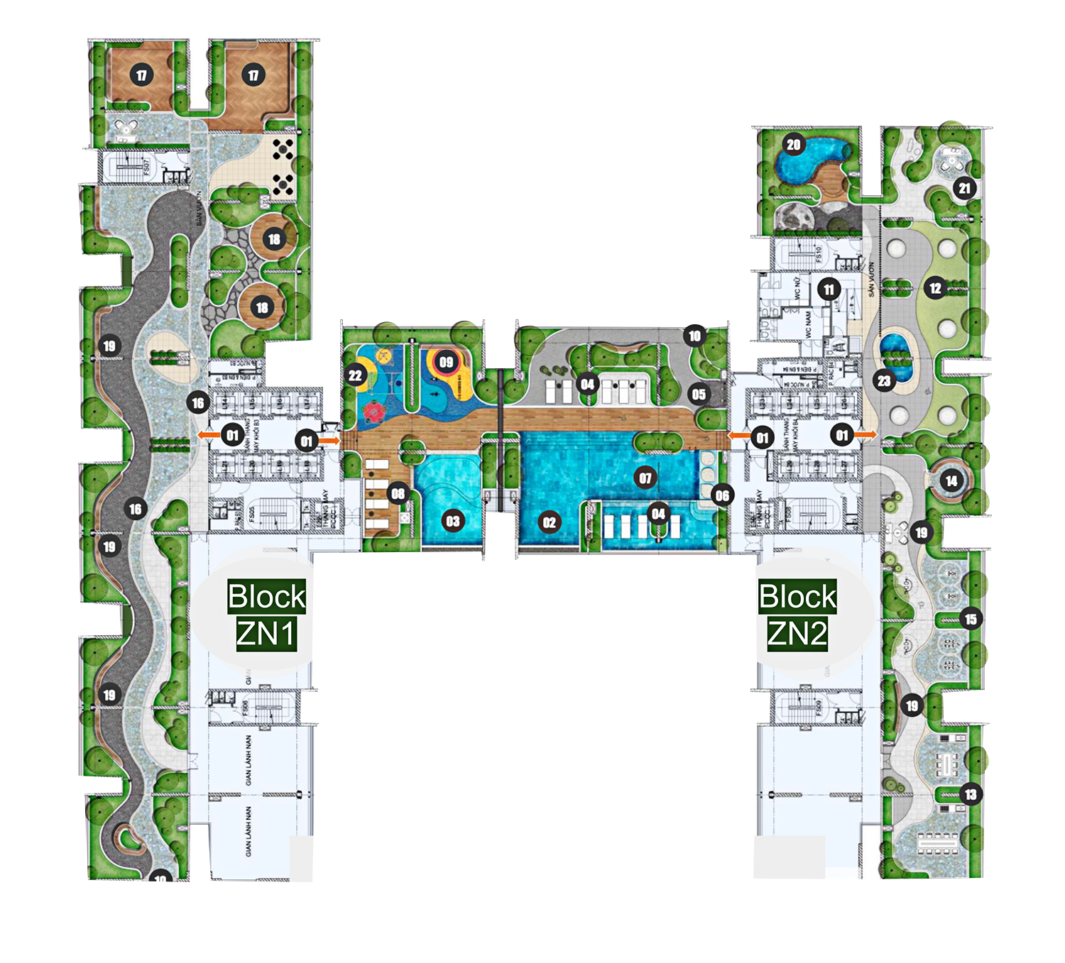 Mặt bằng tiện ích dự án La Pura