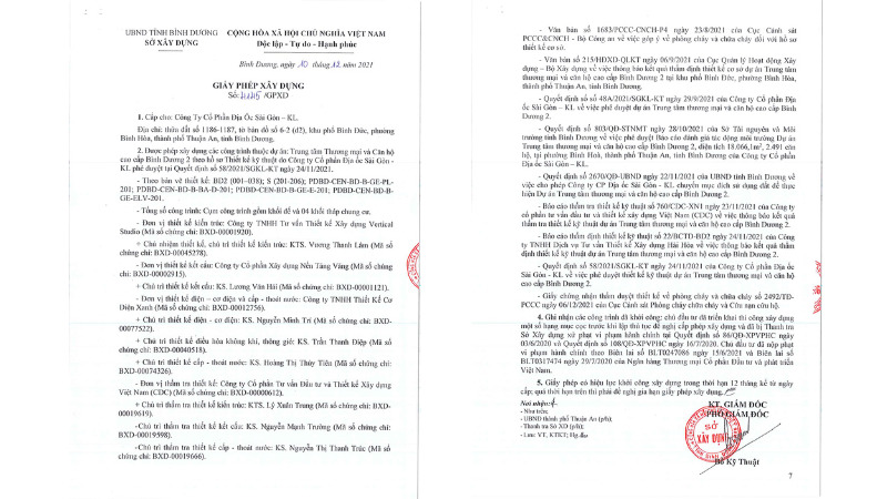 Giấy phép xây dựng dự án La Pura