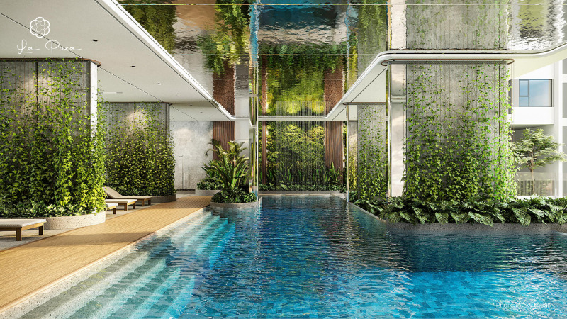 Hồ bơi chân mây trên tầng 20 tại La Pura