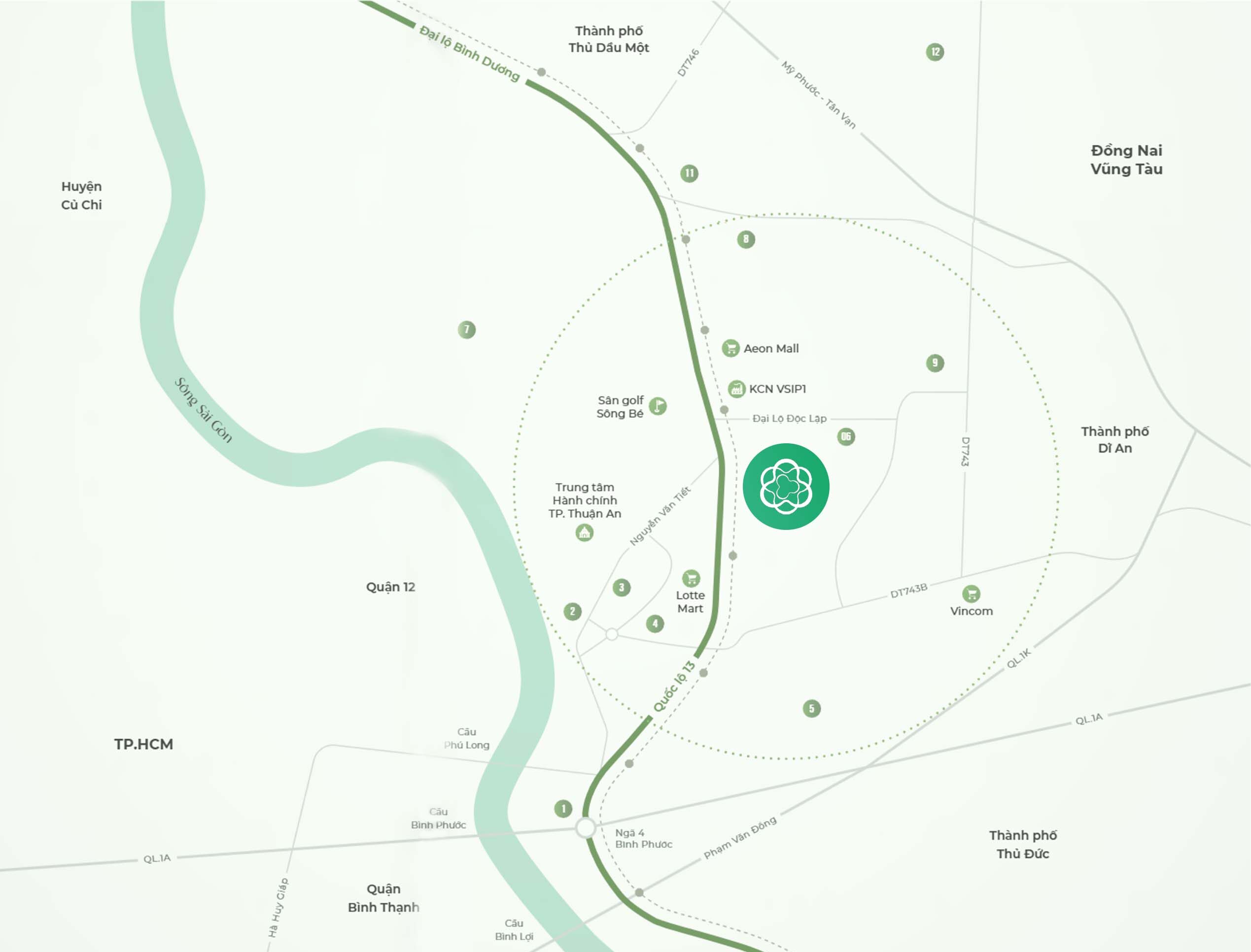 Vị trí căn hộ La Pura Thuận An