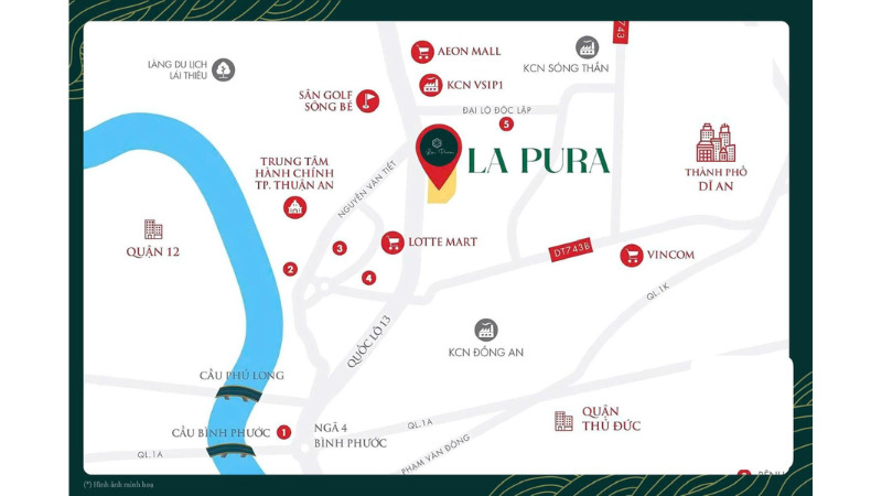 Vị trí dự án La Pura - Điểm nhấn trung tâm đắc giá